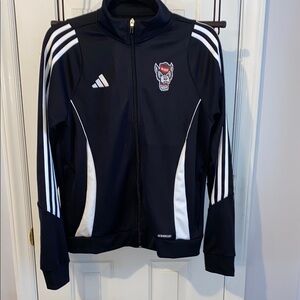 Adidas x NC State women’s warm up jacket, slim fit size L.